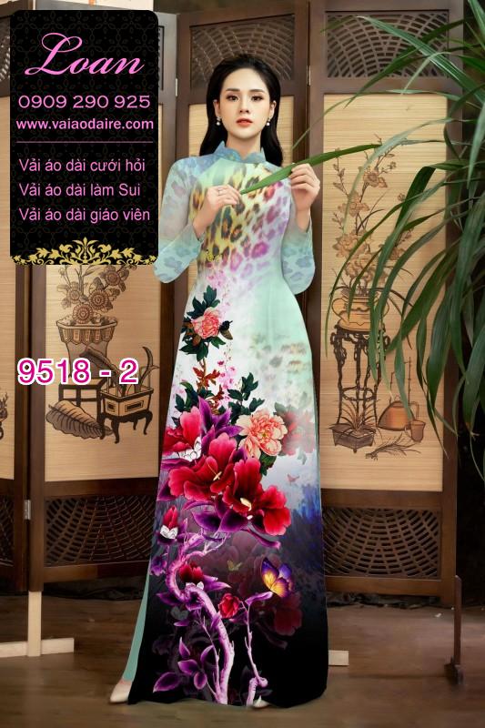 Vải áo dài hoa 3D