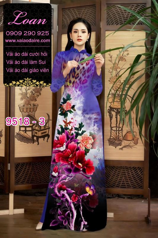 Vải áo dài hoa 3D