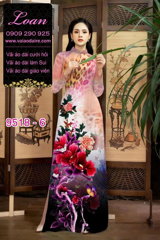 Vải áo dài hoa 3D