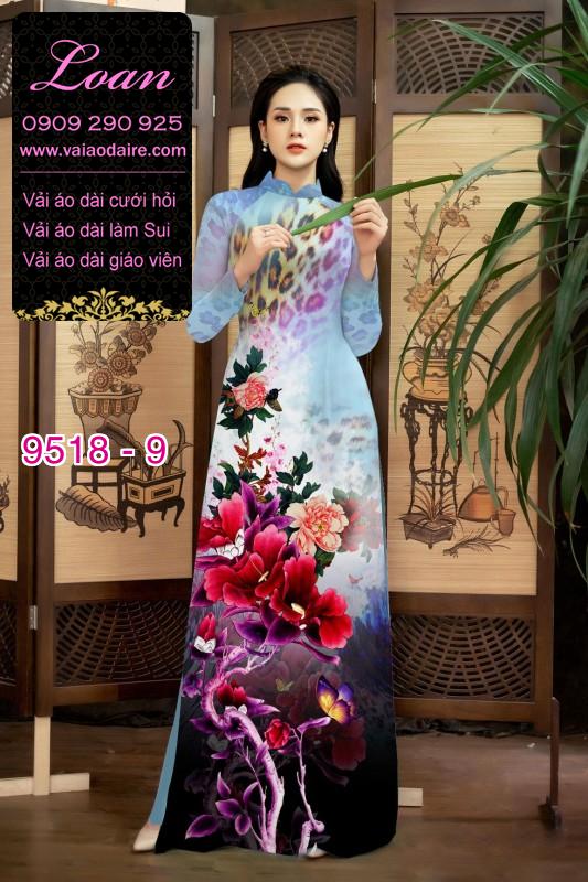 Vải áo dài hoa 3D