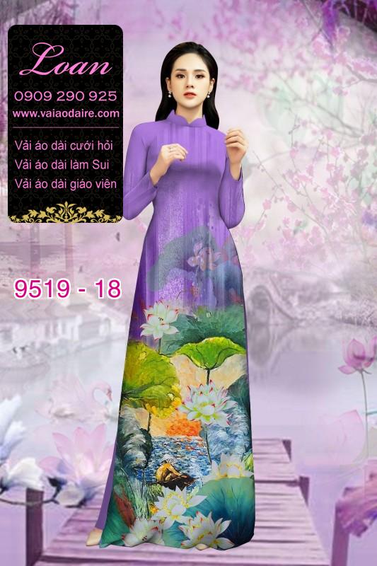 Vải áo dài hoa Sen