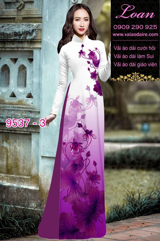 Vải áo dài hoa 3D