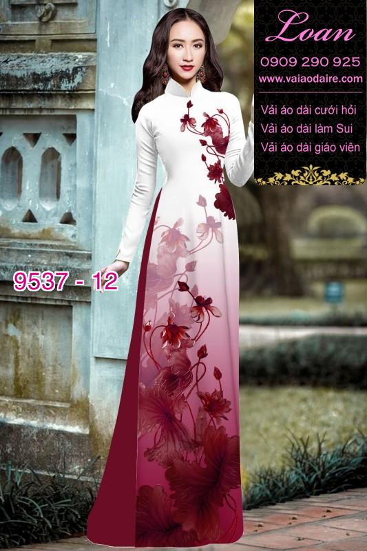Vải áo dài hoa 3D