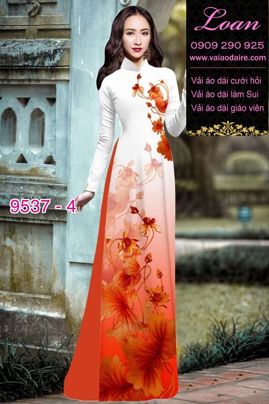 Vải áo dài hoa 3D