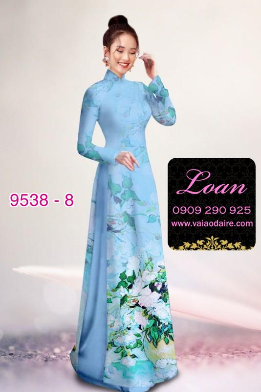 Vải áo dài hoa 3D
