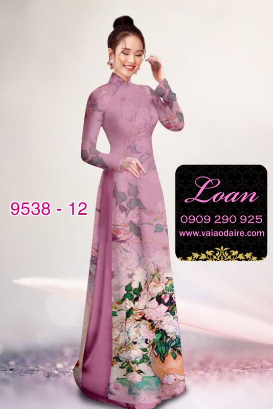 Vải áo dài hoa 3D