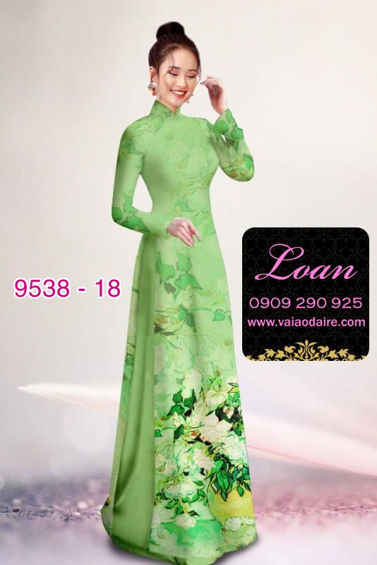 Vải áo dài hoa 3D
