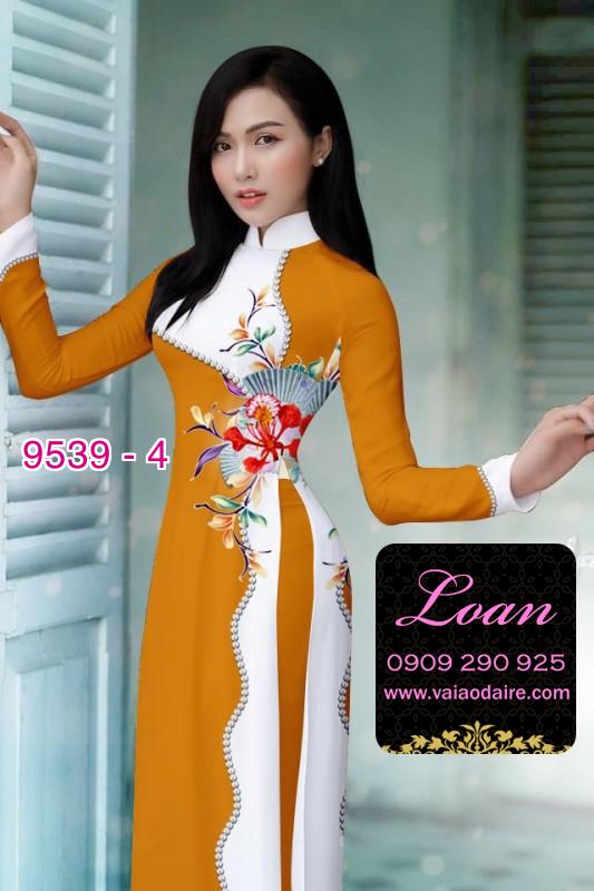 Vải áo dài hoa 3D