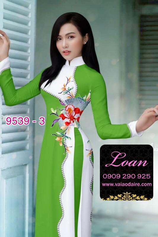 Vải áo dài hoa 3D