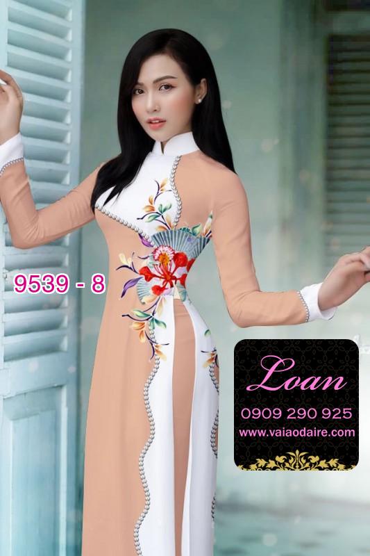 Vải áo dài hoa 3D