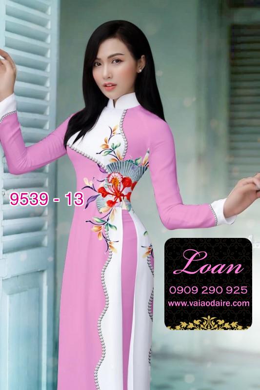 Vải áo dài hoa 3D