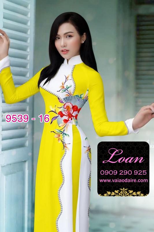 Vải áo dài hoa 3D