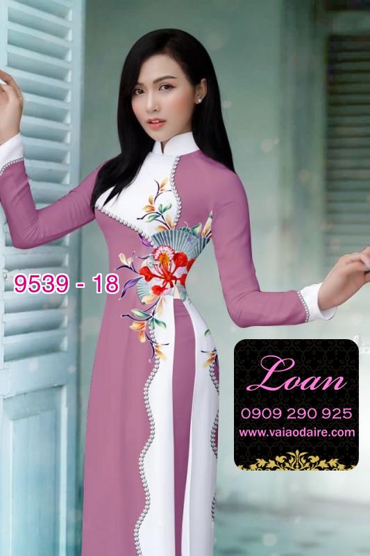 Vải áo dài hoa 3D