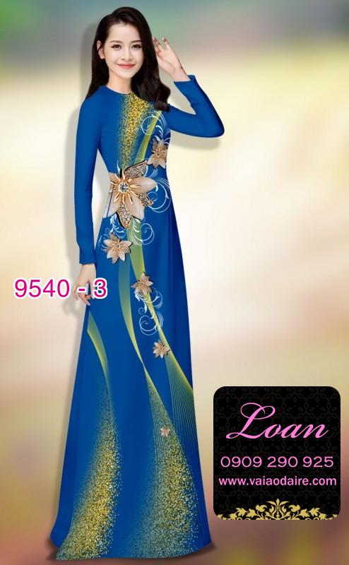 Vải áo dài hoa 3D