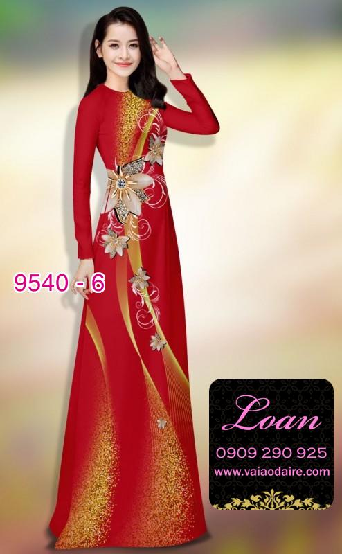 Vải áo dài hoa 3D