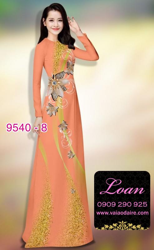 Vải áo dài hoa 3D