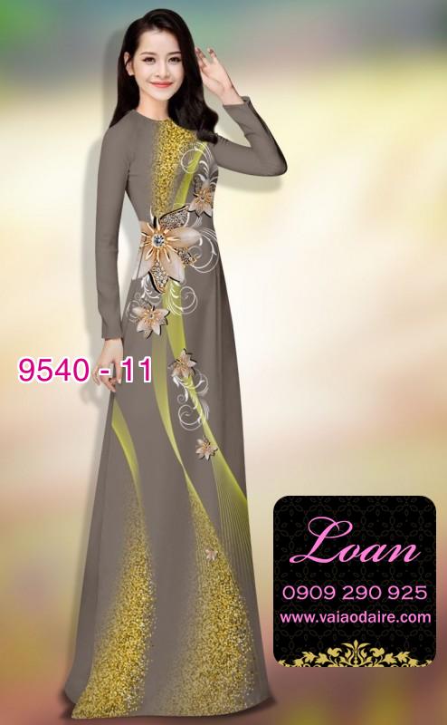 Vải áo dài hoa 3D