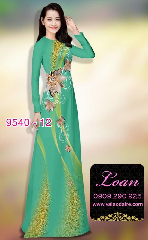 Vải áo dài hoa 3D