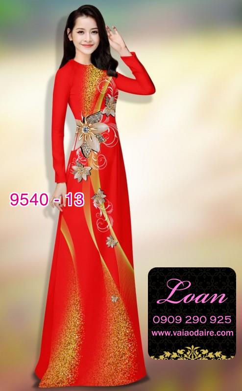 Vải áo dài hoa 3D