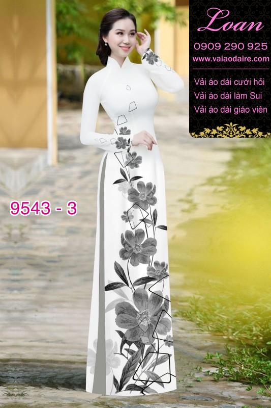 Vải áo dài hoa 3D Vải áo dài hoa 3D