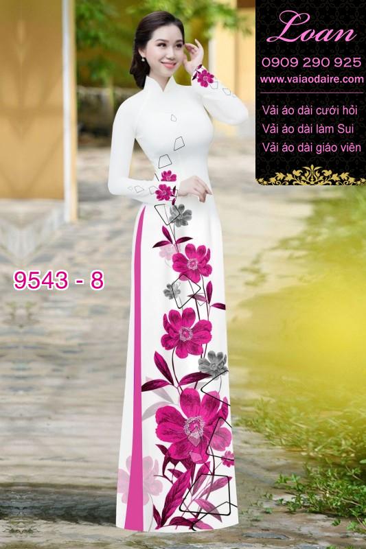 Vải áo dài hoa 3D Vải áo dài hoa 3D