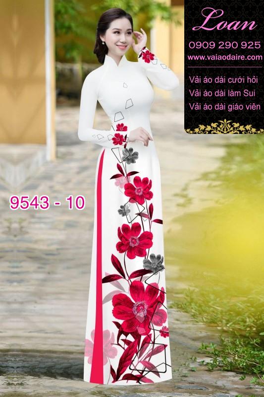Vải áo dài hoa 3D Vải áo dài hoa 3D