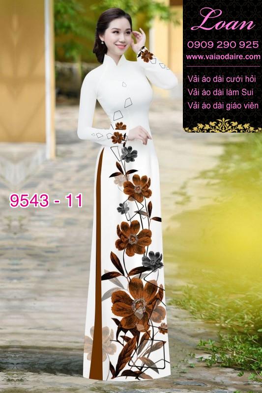 Vải áo dài hoa 3D Vải áo dài hoa 3D