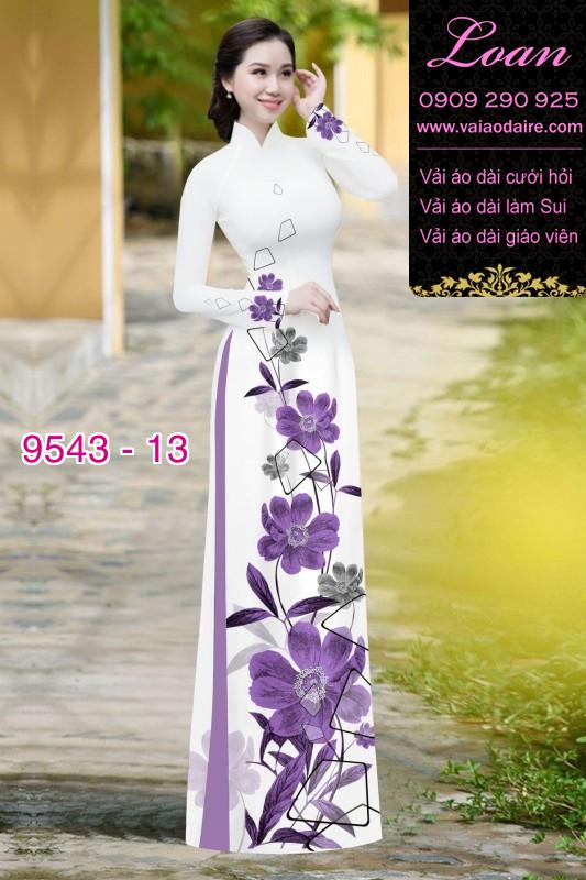 Vải áo dài hoa 3D Vải áo dài hoa 3D
