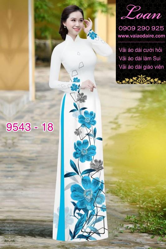 Vải áo dài hoa 3D Vải áo dài hoa 3D