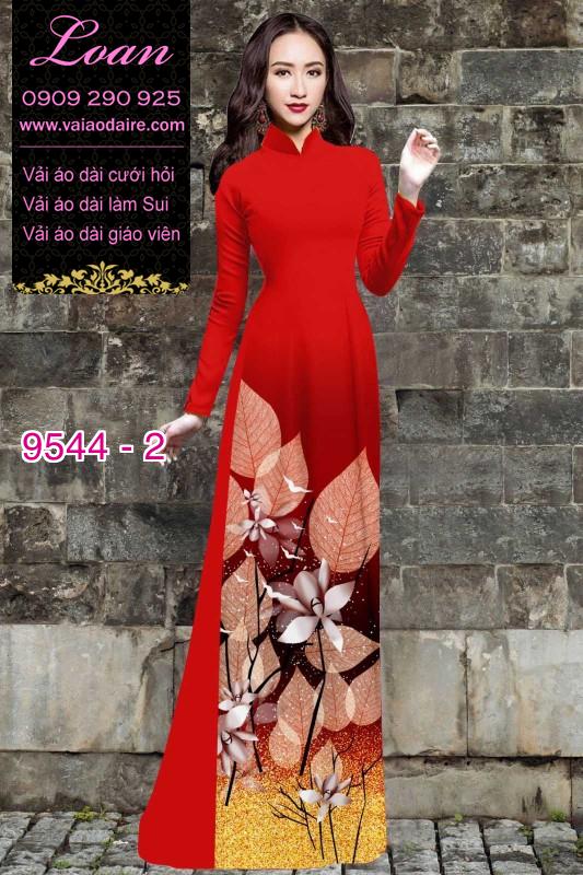 Vải áo dài hoa 3D