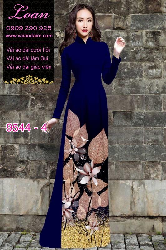 Vải áo dài hoa 3D