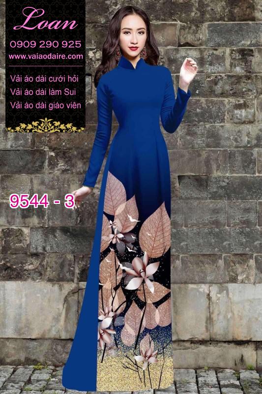 Vải áo dài hoa 3D