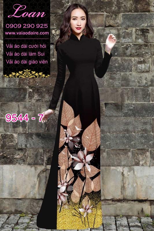 Vải áo dài hoa 3D