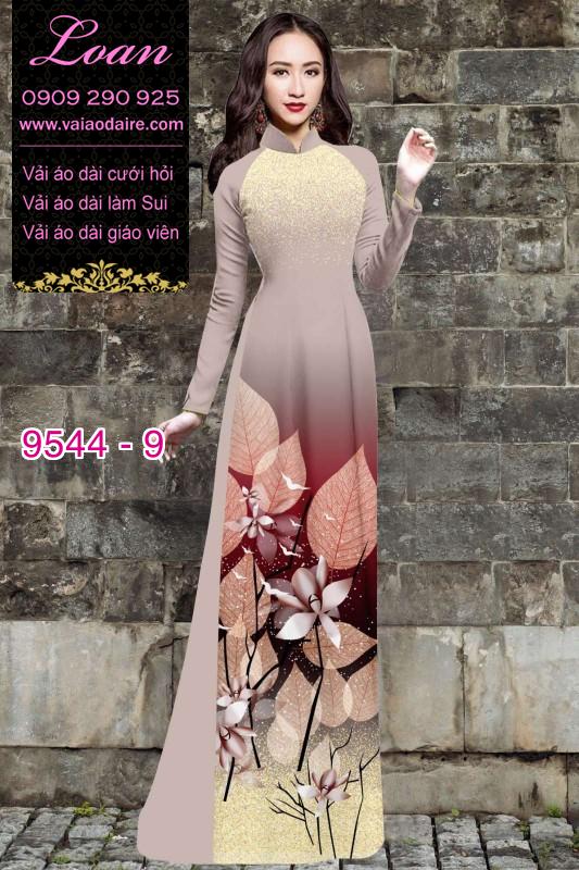Vải áo dài hoa 3D