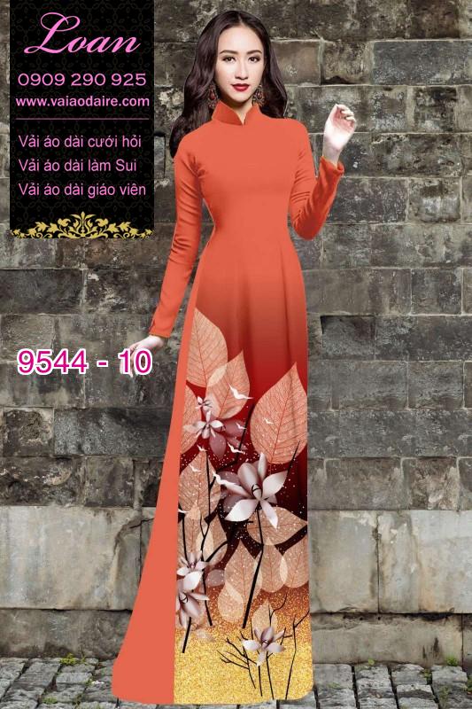 Vải áo dài hoa 3D