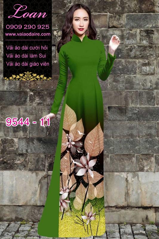 Vải áo dài hoa 3D