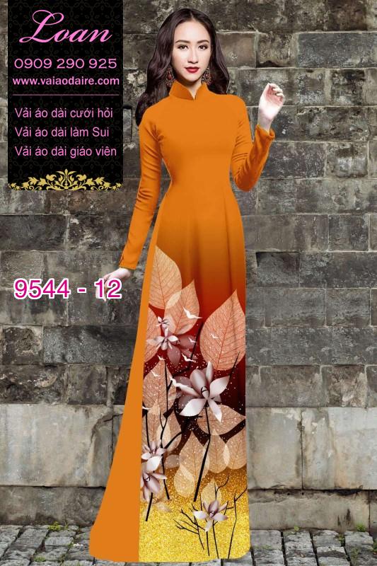 Vải áo dài hoa 3D