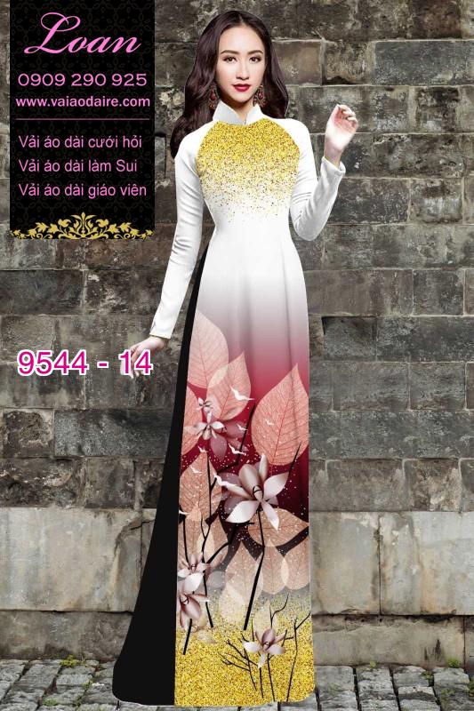 Vải áo dài hoa 3D