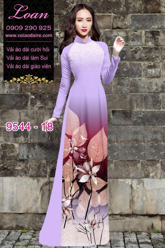 Vải áo dài hoa 3D