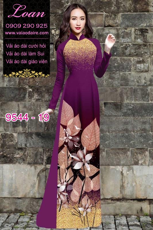 Vải áo dài hoa 3D
