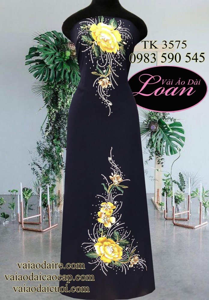 Vải áo dài lụa kết hoa