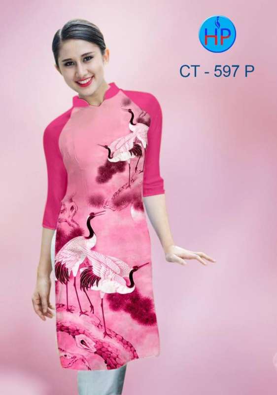 Vải áo dài Cách Tân chim Cò Vải áo dài Cách Tân chim Cò