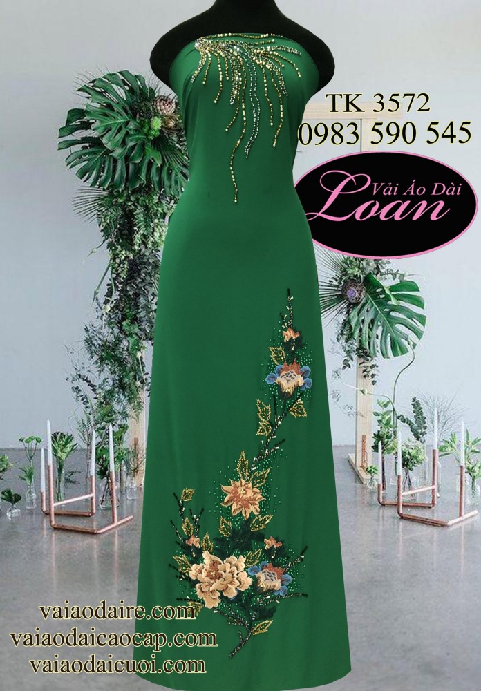 Vải áo dài lụa kết hoa