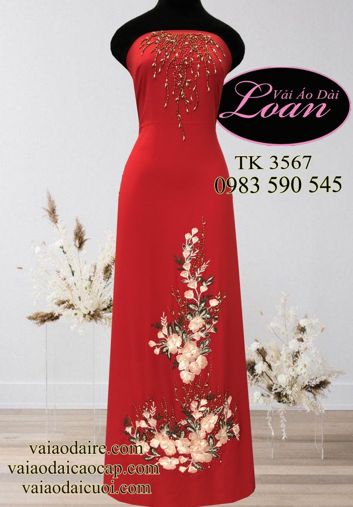 Vải áo dài lụa kết hoa