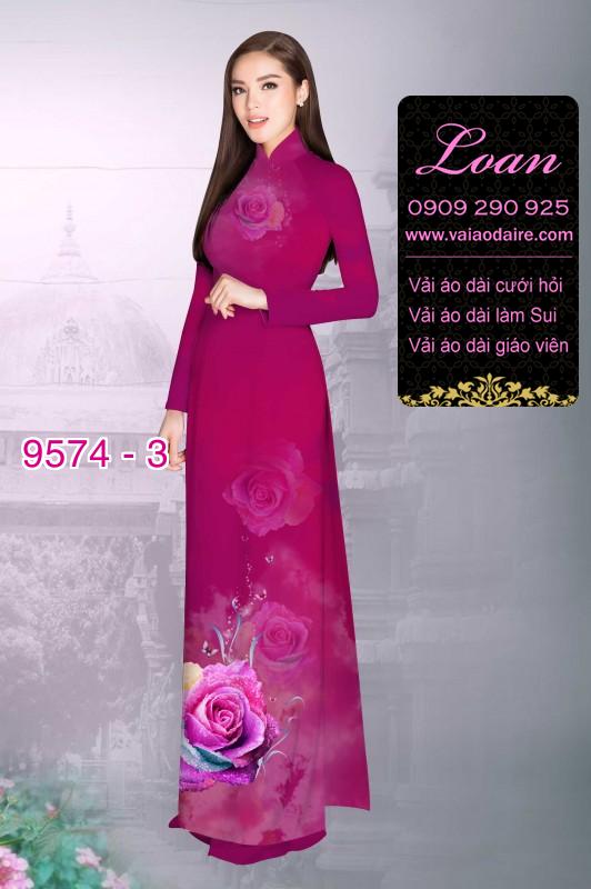 Vải áo dài hoa Hồng