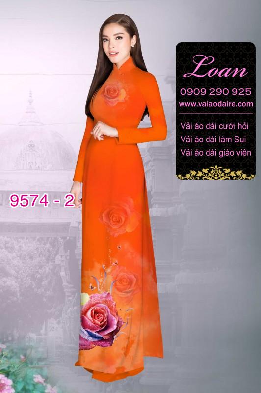 Vải áo dài hoa Hồng