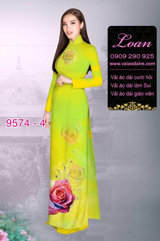 Vải áo dài hoa Hồng