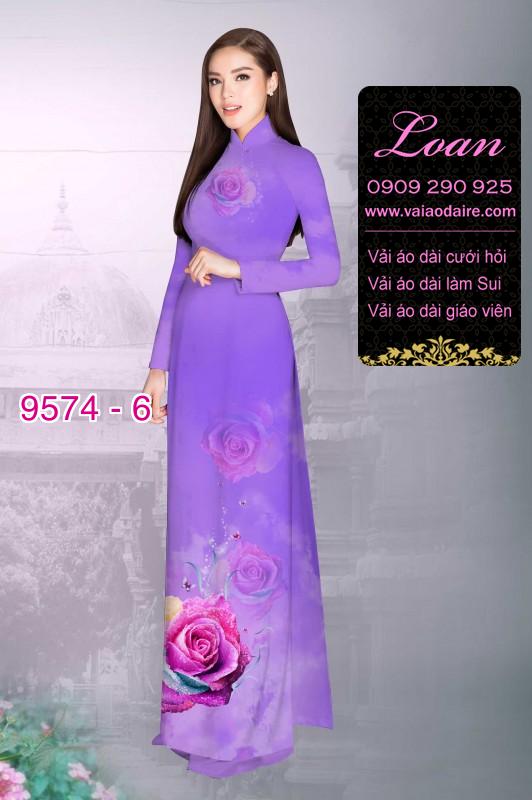 Vải áo dài hoa Hồng