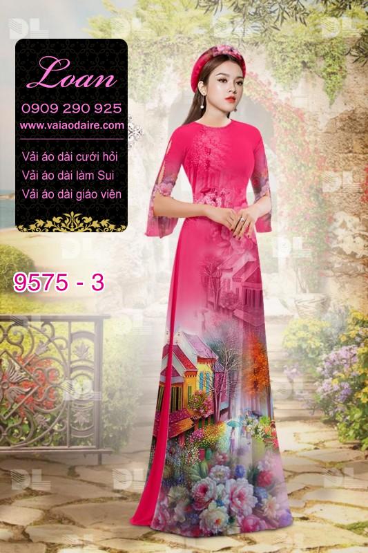 Vải áo dài hoa 3D Vải áo dài hoa 3D