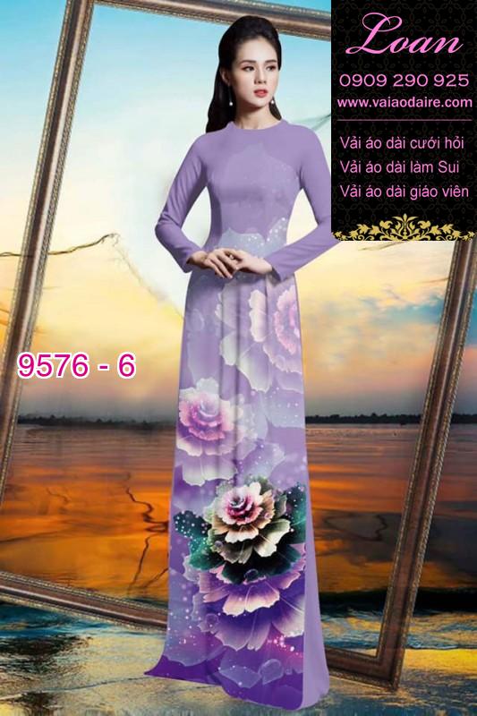 Vải áo dài hoa ảo 3D